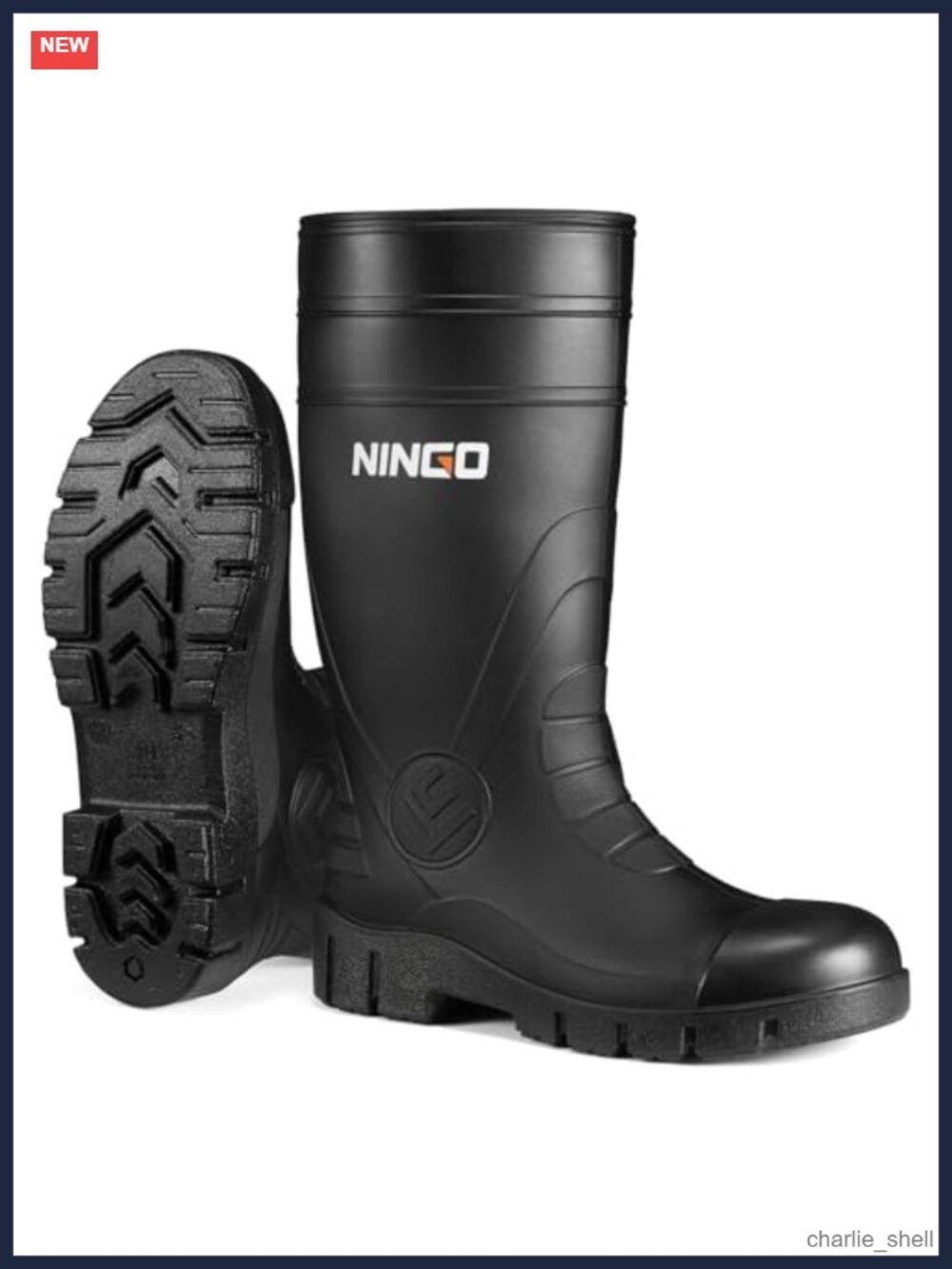 Men's Steel Toe Rain Boots Waterproof Slip Resistant PVC Work Boots